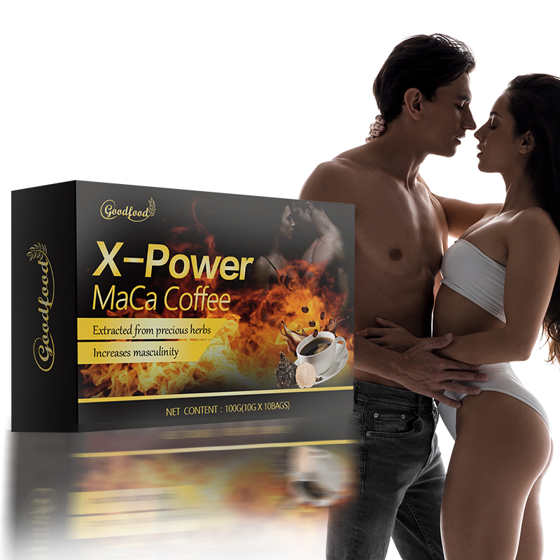 Café instantané au chocolat énergisant Man X Power pour hommes, marque privée, complément alimentaire à base de maca, ginseng et rein, boostant la vitalité par les fruits