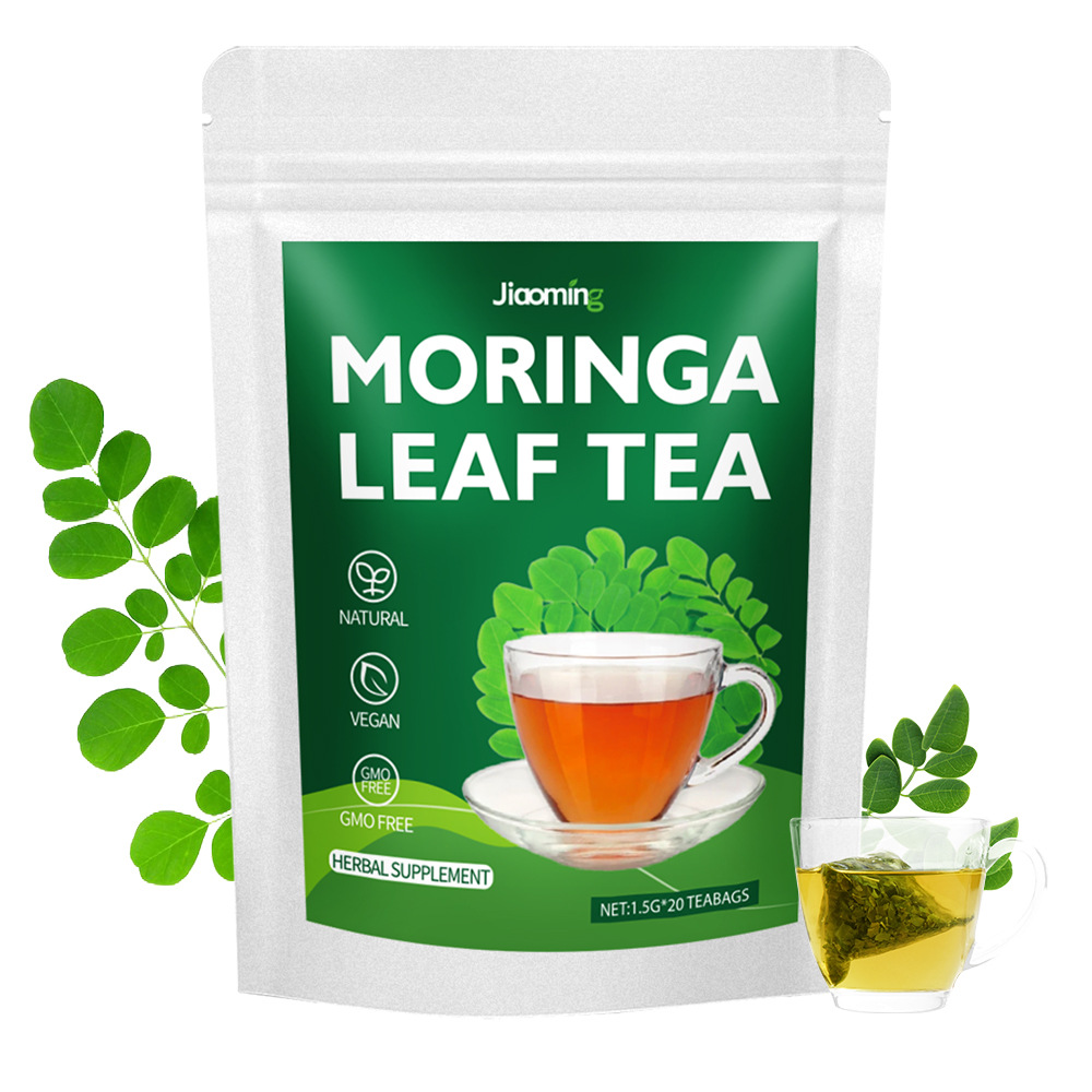 Th&eacute; aux feuilles de moringa, tisane naturelle v&eacute;gane en sachets pour le bien-&ecirc;tre quotidien