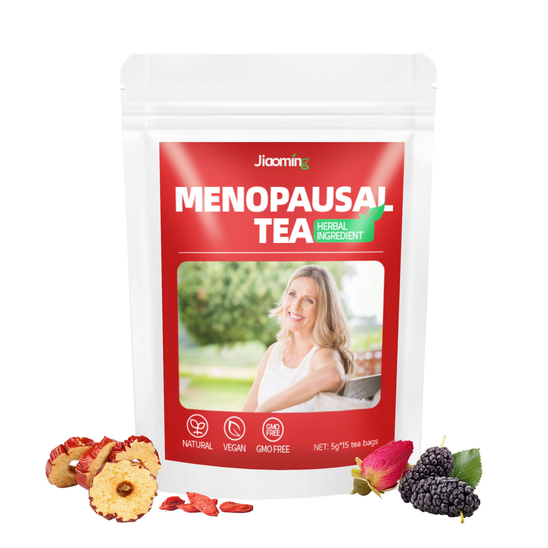Th&eacute; de M&eacute;nopause Th&eacute; aux Herbes Th&eacute; Bien-&ecirc;tre pour Femmes M&eacute;lange d'Herbes Naturel et V&eacute;gan Th&eacute; pour le Confort Quotidien Pour Adulte