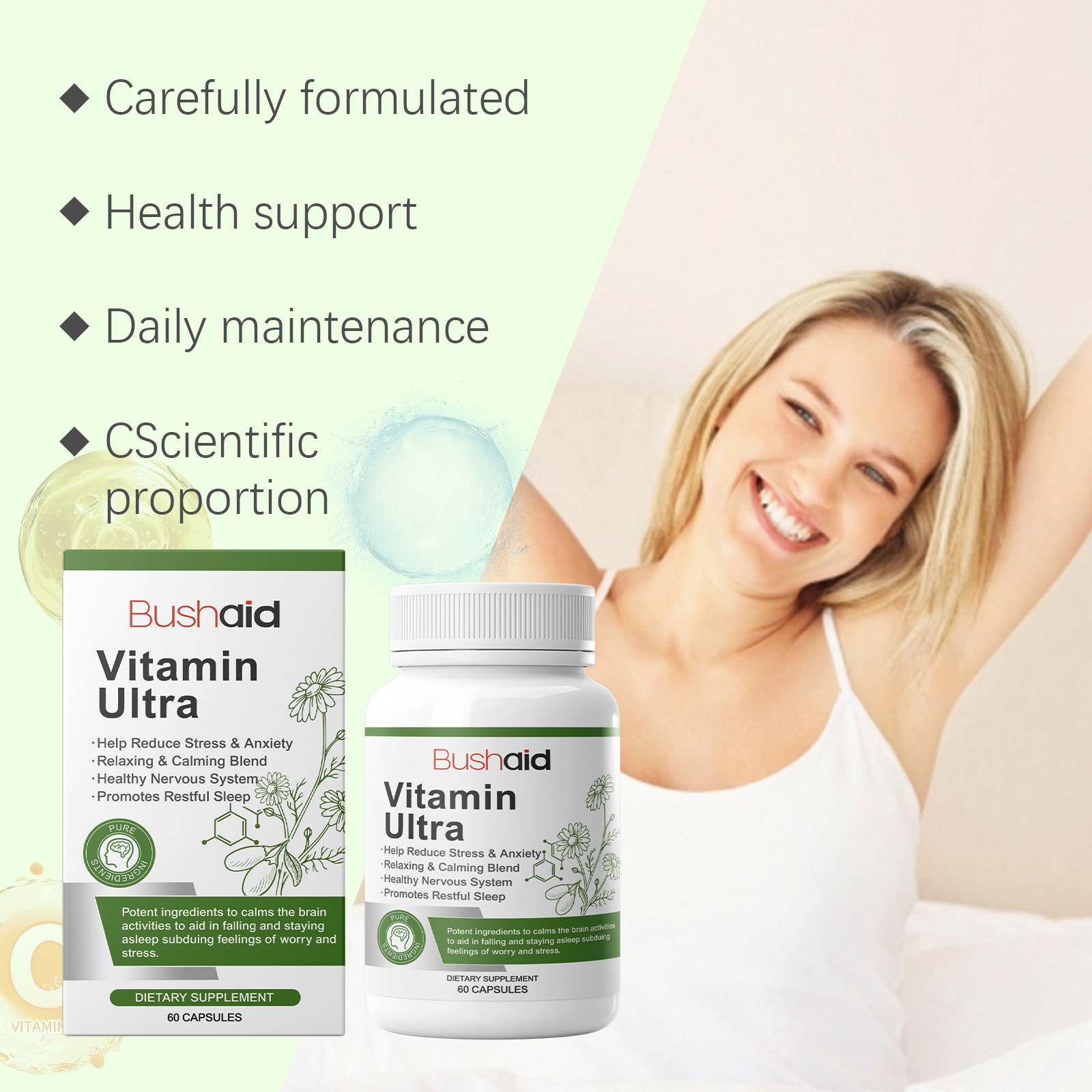 G&eacute;lules de Protection Vitamin&eacute;e Formule Douce Hydrate la Peau du Corps Soin Quotidien & Nutrition G&eacute;lules pour une Meilleure Densit&eacute; Osseuse
