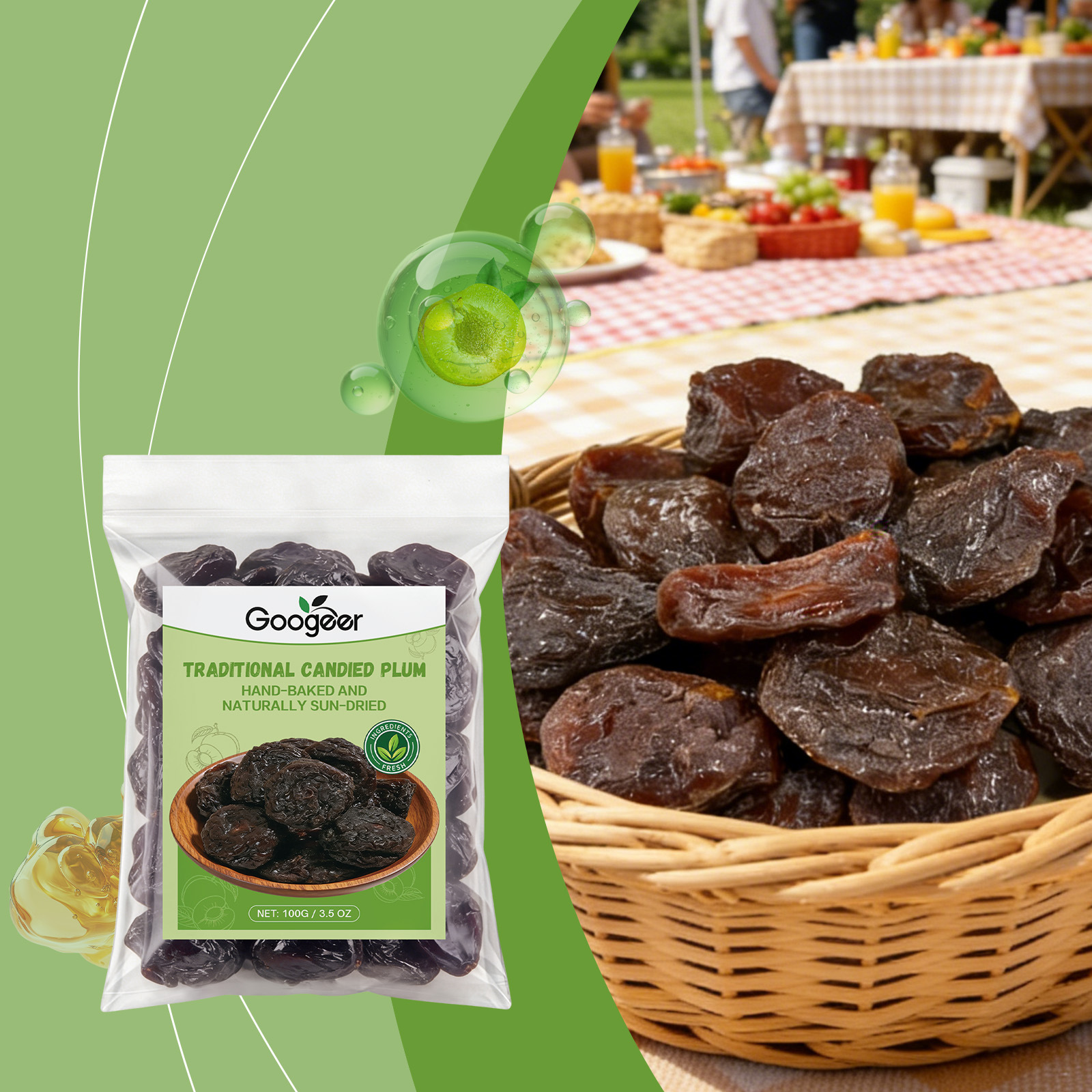 Prunes confites traditionnelles Cuites au four naturellement S&eacute;ch&eacute;es au soleil Aigre-douce D&eacute;licieuses Pleines de fruit Saveur nostalgique