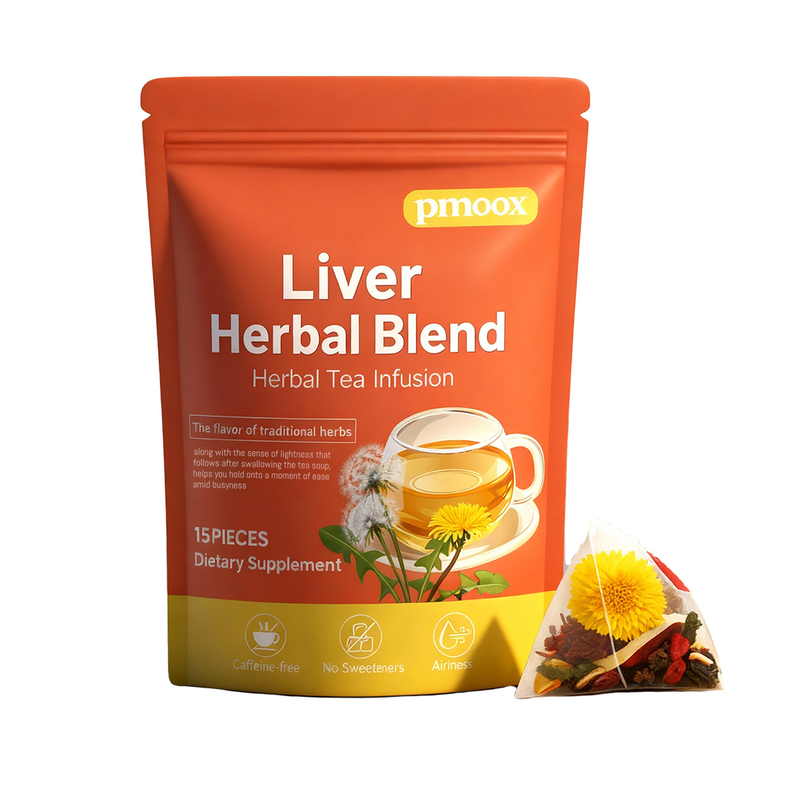 Th&eacute; de drainage et de nutrition &agrave; base de plantes &ndash; Formule douce &ndash; Extrait de plantes &ndash; Sant&eacute; du foie &ndash; Sachet individuel &ndash; Sachets de th&eacute; nourrissants