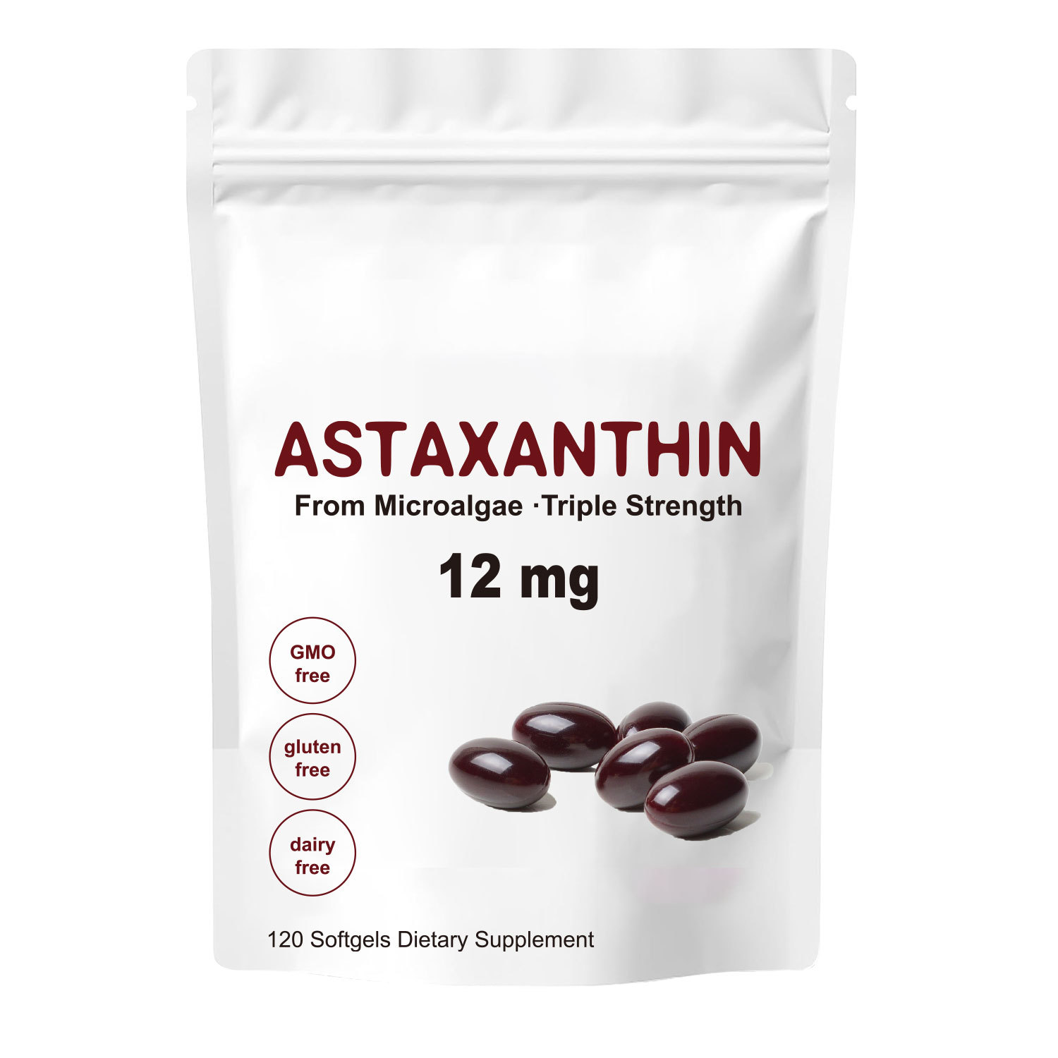 En stock Transfrontalier Tk Amazon Best-sellerantarctic Krill Oil 12mg Astaxanthin Softgel Capsules 120ct Made China Prix Fixe