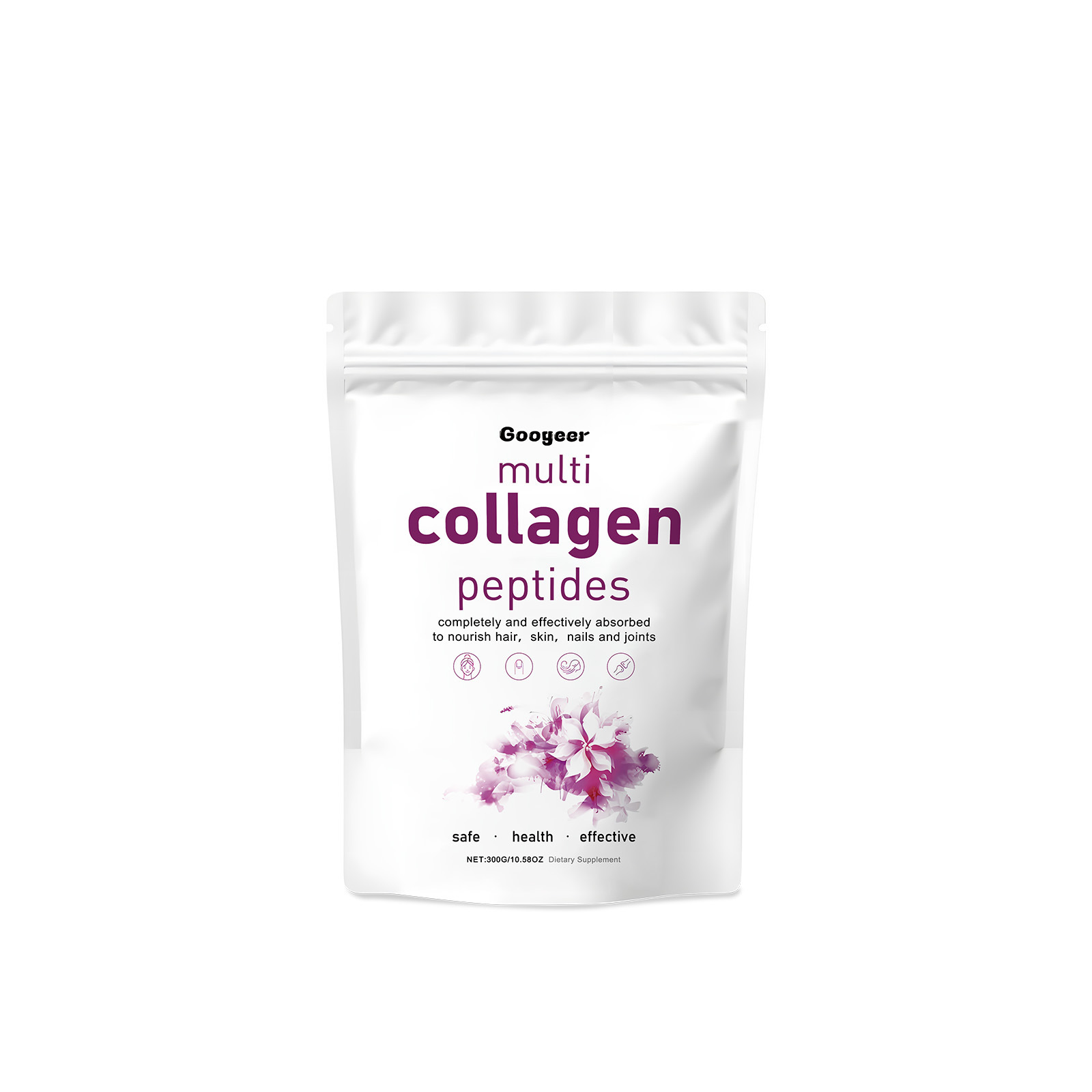 Poudre de peptides de collag&egrave;ne - soin quotidien, produit de beaut&eacute; &eacute;claircissant pour une peau naturellement radieuse 300g