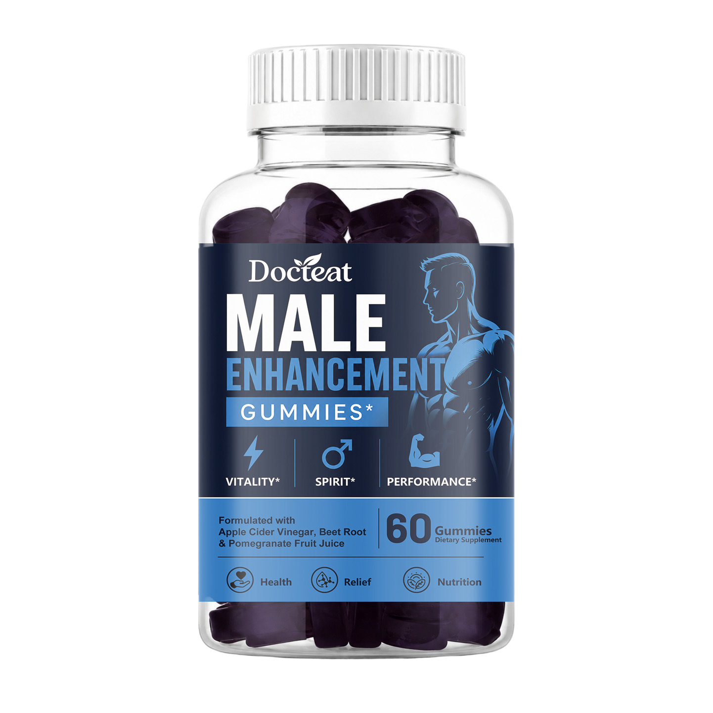 Gommes nutritionnelles molles &agrave; m&acirc;cher de qualit&eacute; sup&eacute;rieure avec vinaigre de cidre de pomme, betterave et grenade pour un apport alimentaire quotidien